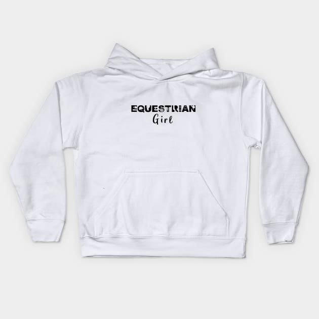 Equestrian Girl (Black) Kids Hoodie by illucalliart